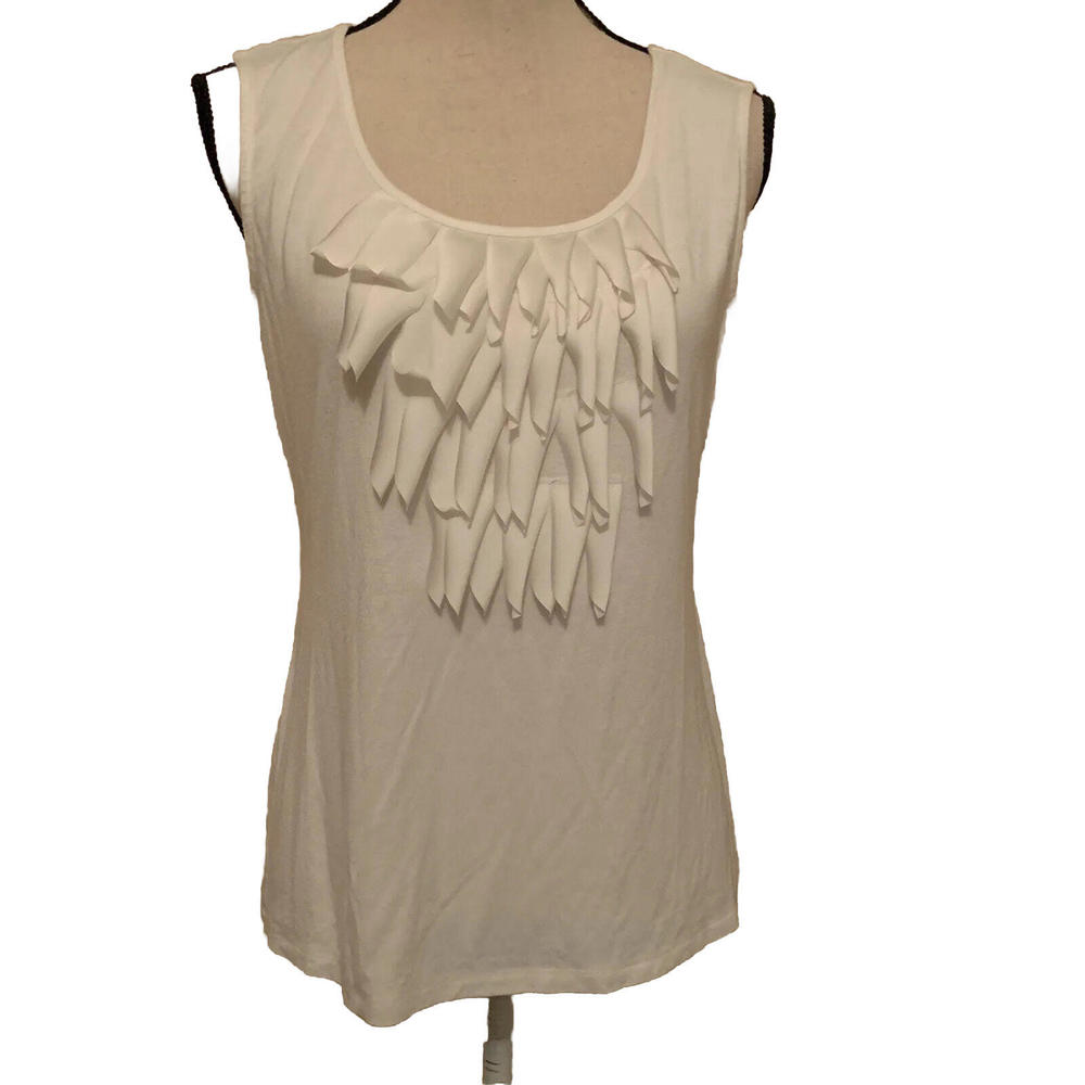 Alfani White Shirt Top Size Petite Medium PM